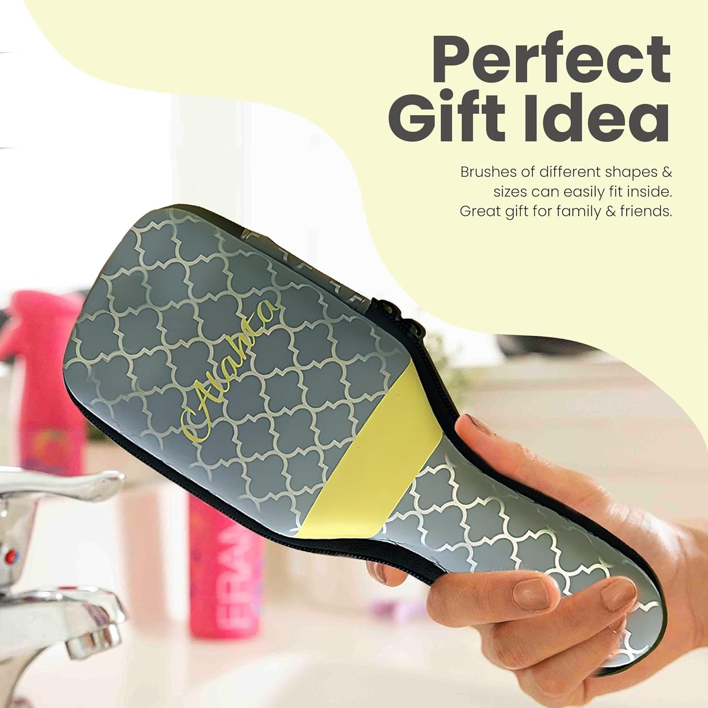 Alahta Hairbrush Case Yellow/Gray
