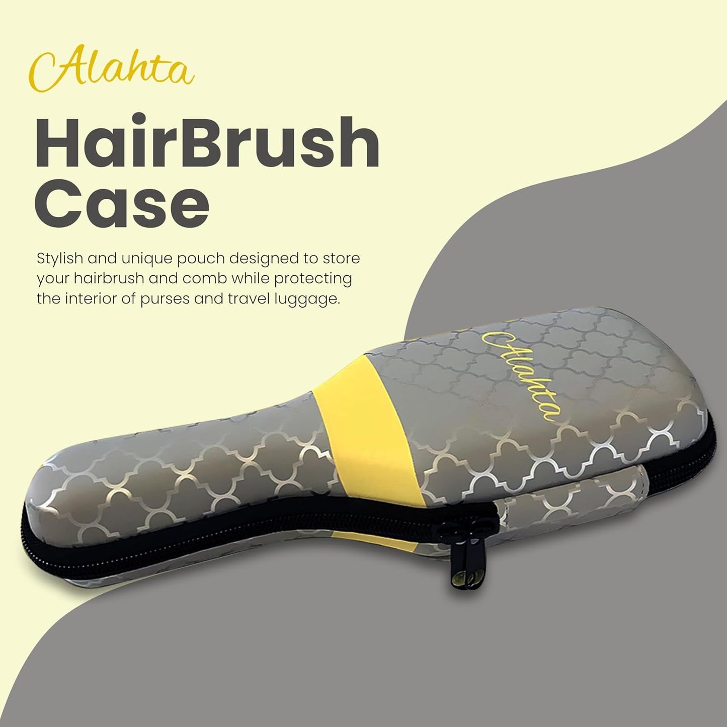 Alahta Hairbrush Case Yellow/Gray